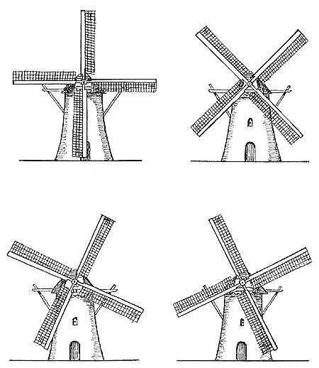 windmill sail positions used to communicate